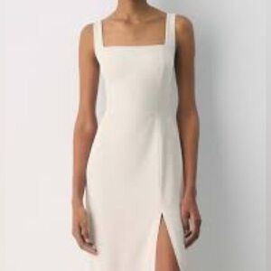 Babaton 90s Slit White Square-Neck Midi Dress Size 2